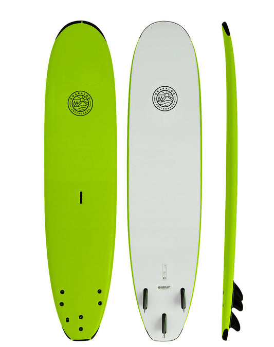 Gnaraloo Soft Surfboards - Schoolie lime green soft surfboard