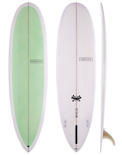 Modern Surfboards Love Child mid length surfboard - sea glass green