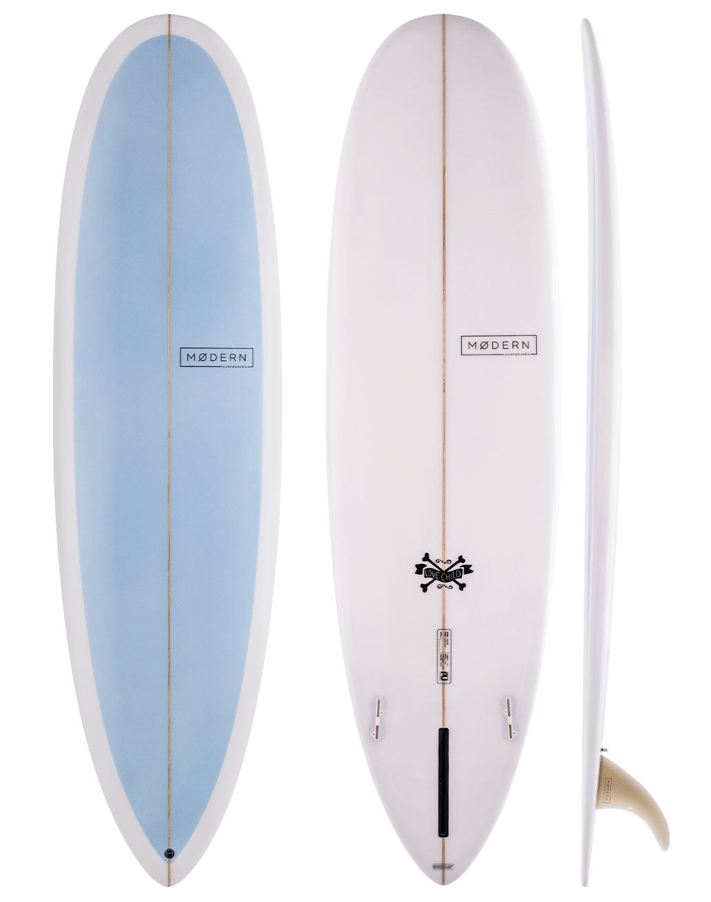 Modern Surfboards Love Child mid length surfboard - sky blue