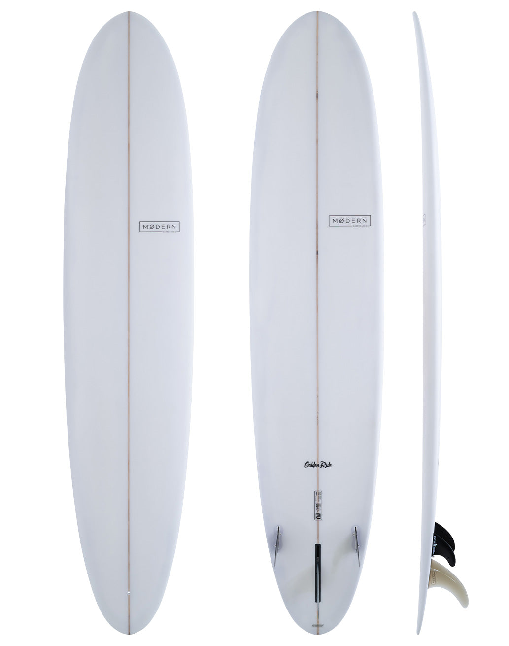 Modern Surfboards - The Golden Rule white longboard