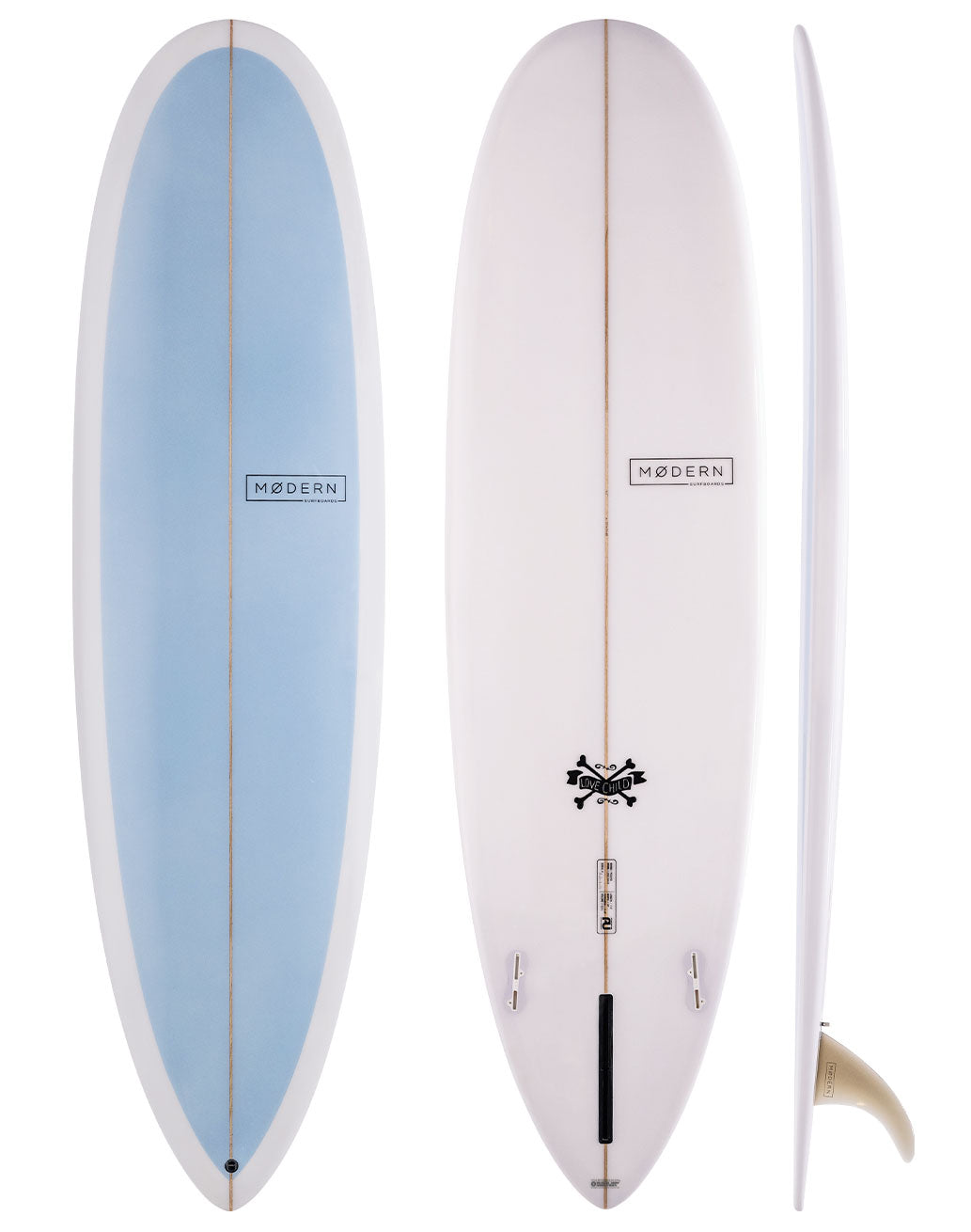 Modern Surfboards Love Child mid length surfboard - sky blue