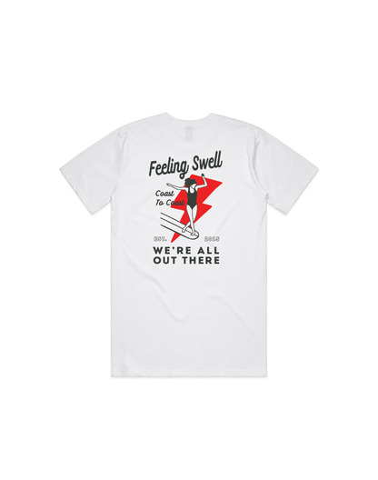 Feelng Swell Mans Coast to Coast to Coast in white - back view