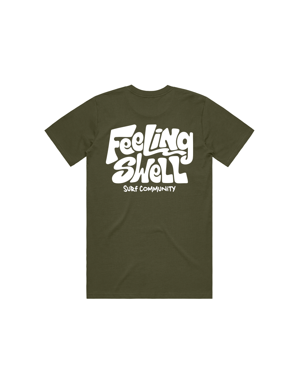 Feeling Swell Men's Classic Tshirt in army color - back view