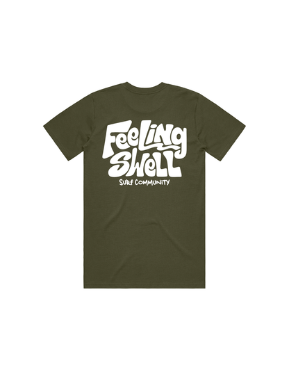Feeling Swell Men's Classic Tshirt in army color - back view