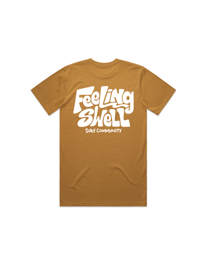 Feeling Swell Men's Classic Tshirt in camel color - back view