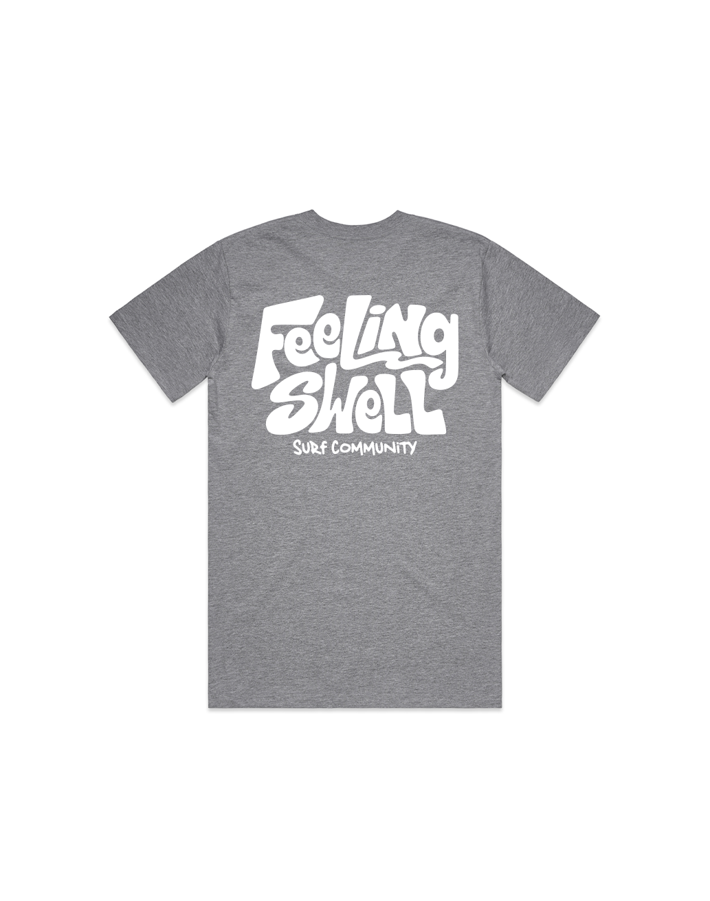 Feeling Swell Men's Classic Tshirt in grey marle color - back view