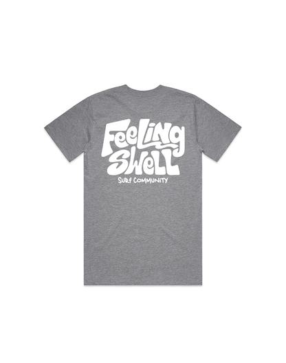 Feeling Swell Men's Classic Tshirt in grey marle color - back view