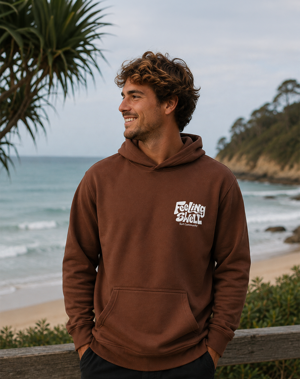 Feeling Swell Mens Hoodie - clay colored
