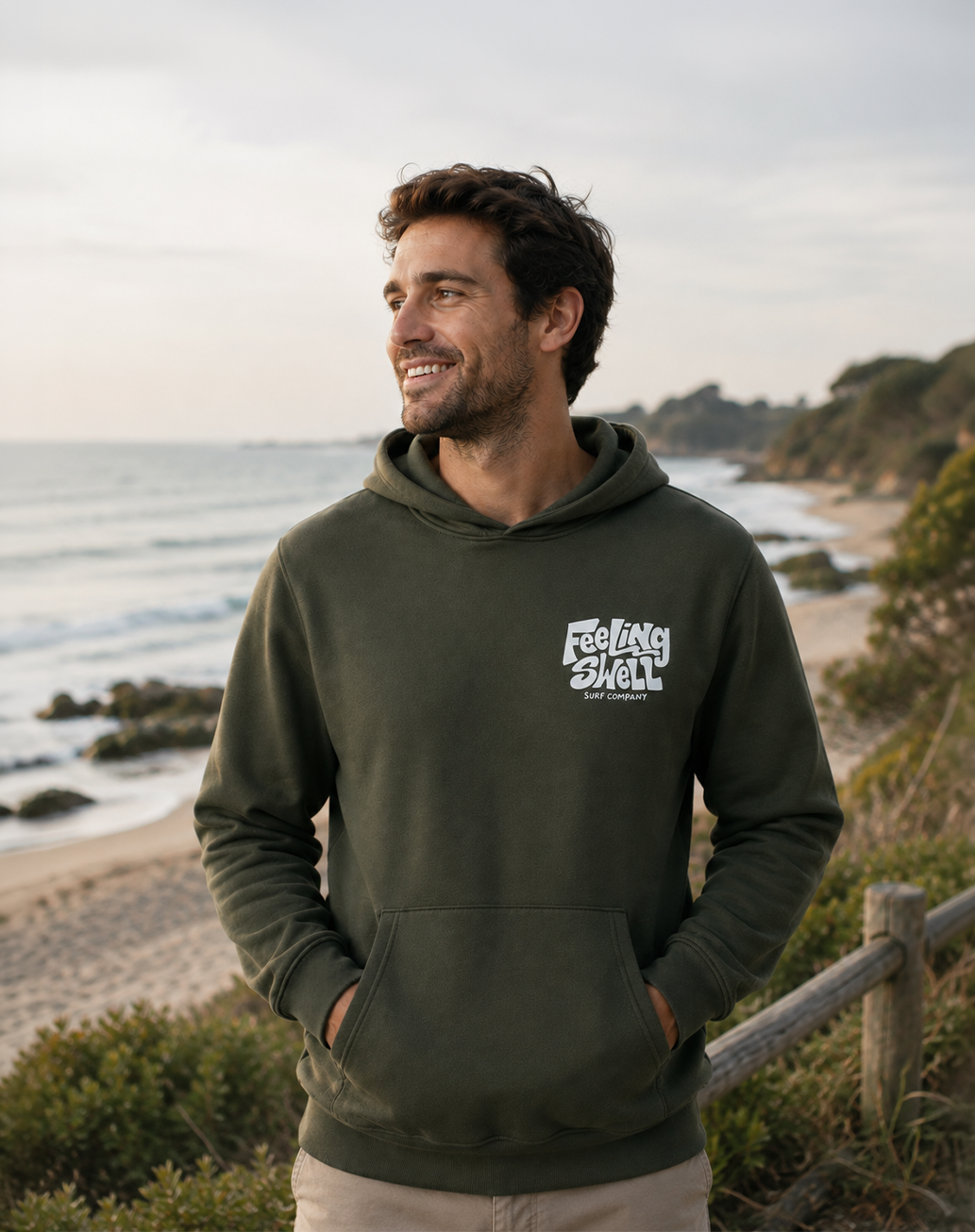 Feeling Swell Mens Hoodie - cyprus green