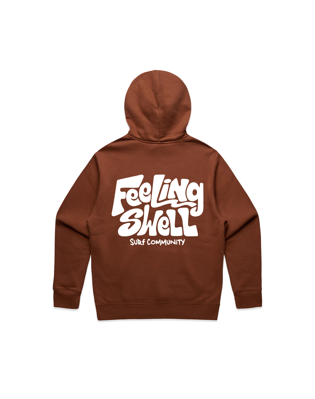 Feeling Swell Unisex Hoodie in Clay color - back view