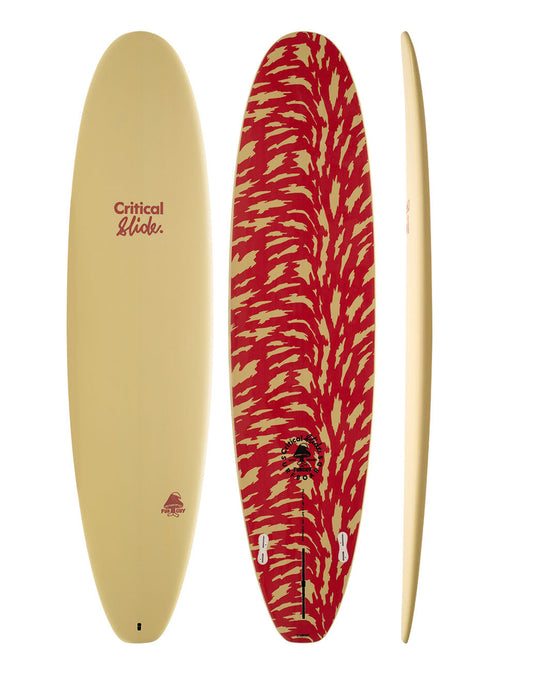 The Critical Slide Society Surfboards - Fun Guy bone and red colored longboard