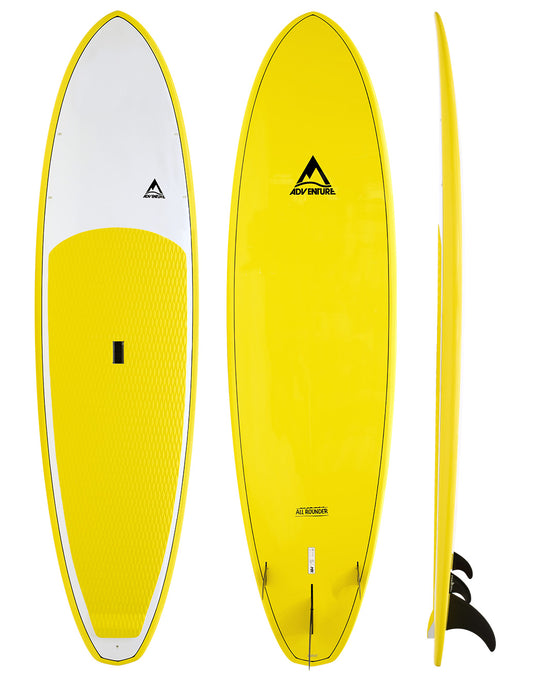 Adventure Paddleboarding - All Rounder yellow and white stand up paddlebaord