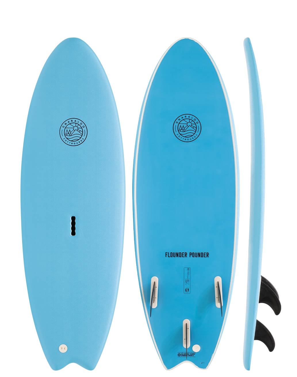 Gnaraloo Soft Surfboards - Flounder Pounder blue soft surfboard