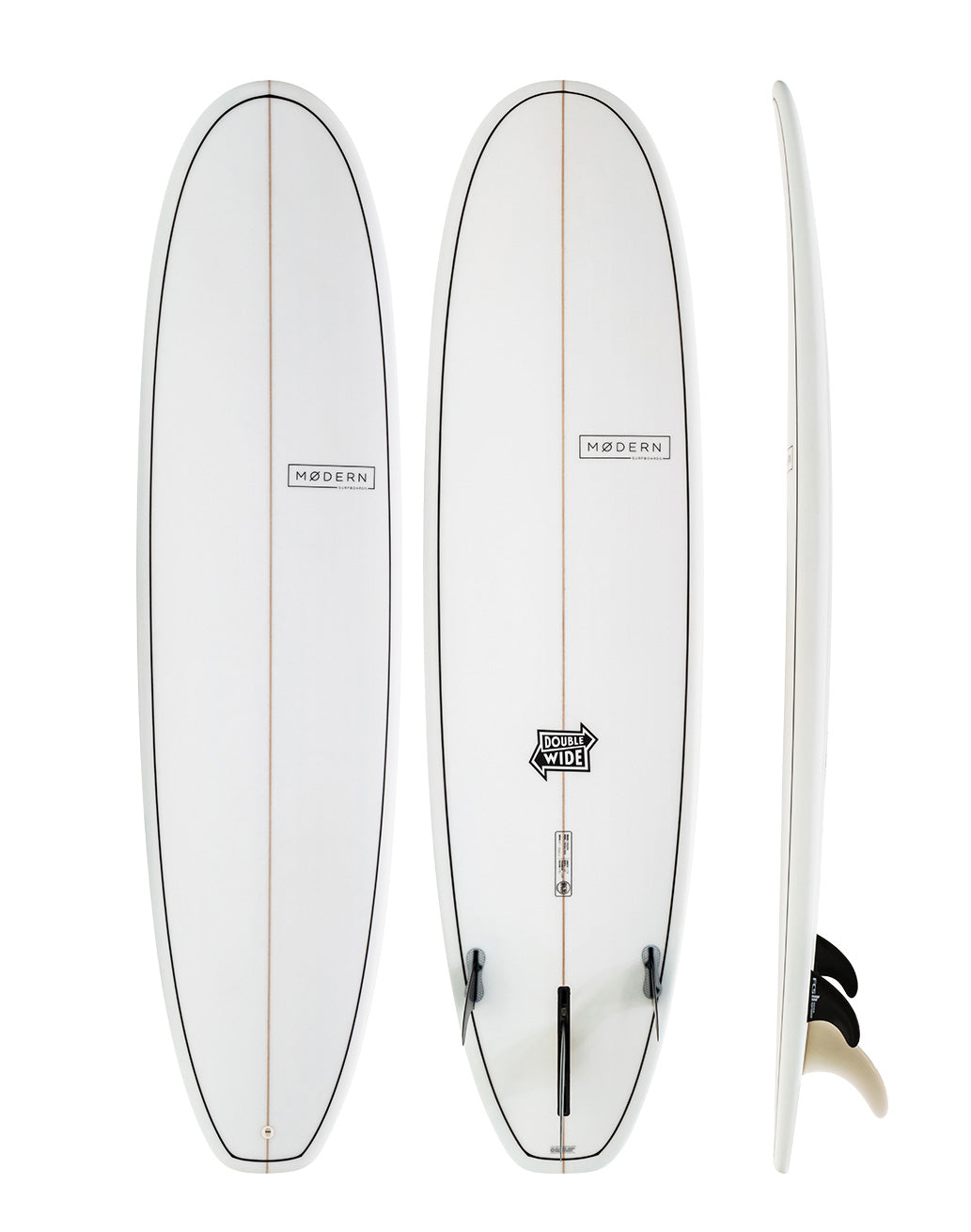 Modern Surfboards - Double Wide white surfboard