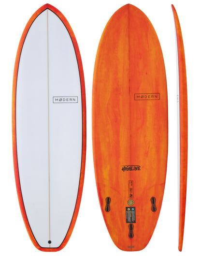Modern Surfboards - Highline orange surfboard