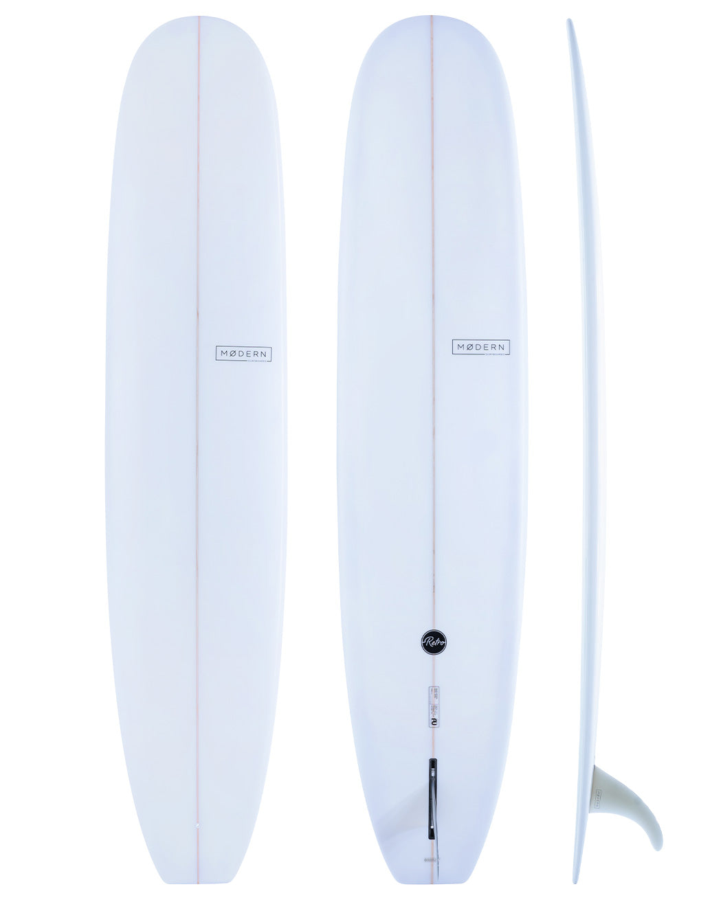 Modern Surfboards - Retro white longboard