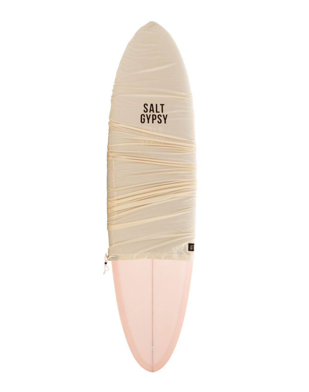 Salt Gypsy Surfboards - Mid Tide blush pink mid length surfboard